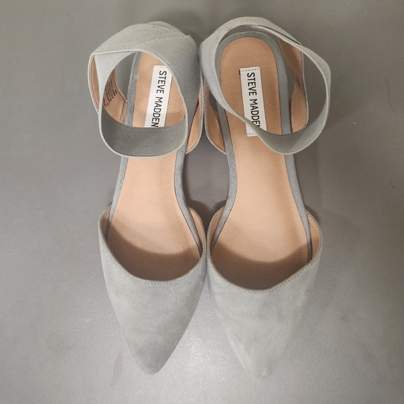 Steve Madden Uptown Elastic Ankle Grey Suede Flats Sz 9. Excellent Condition - Picture 6 of 9
